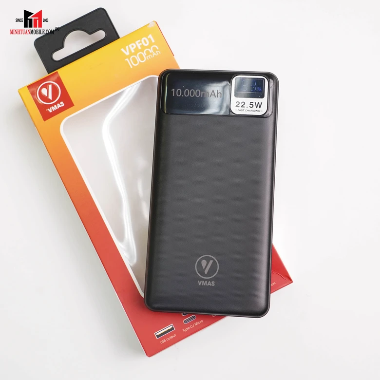 Pin sạc dự phòng Vmas 10.000 mAh 22.5W