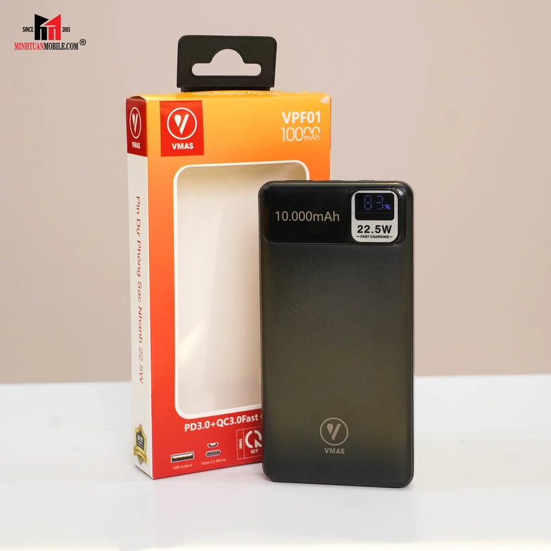Pin sạc dự phòng Vmas 10.000 mAh 22.5W