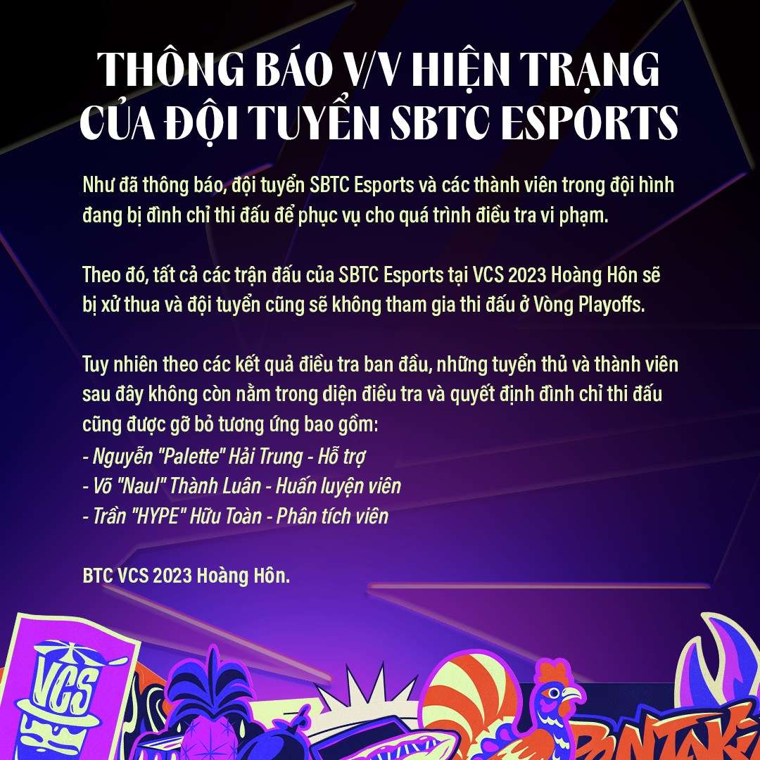 Riot chính thức cấm chủ sở hữu SBTC và 5 thành viên SBTC