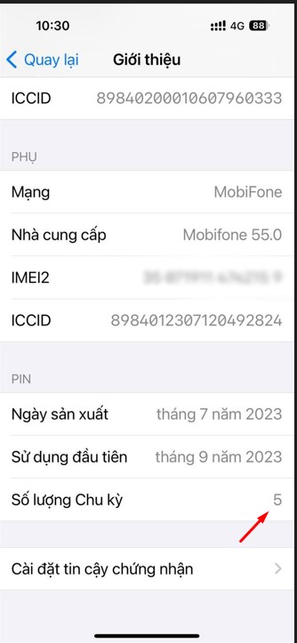 Tính năng tối ưu hóa Pin trên iOS 17.0.2