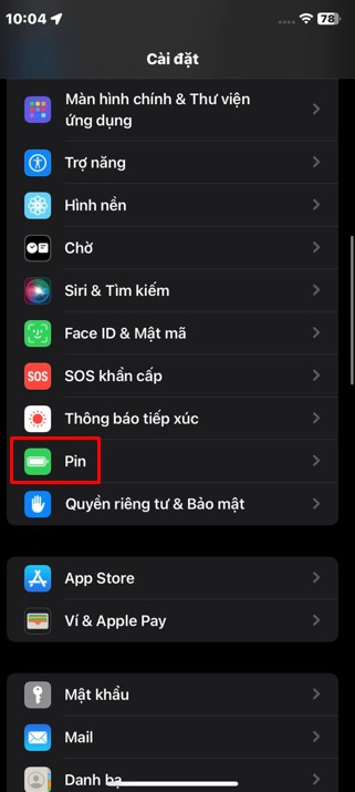 Tính năng tối ưu hóa Pin trên iOS 17.0.2