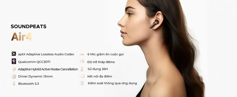 Tai nghe Bluetooth SoundPEATS Air4