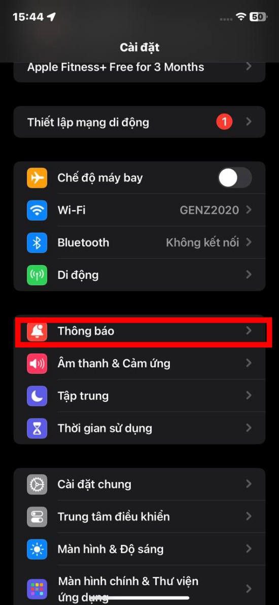 Tắt thông báo trên iPhone