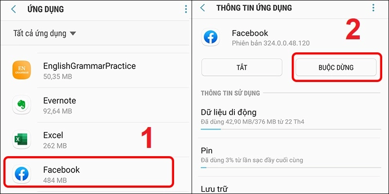 tắt ứng dụng chạy ngầm trên điện thoại Samsung