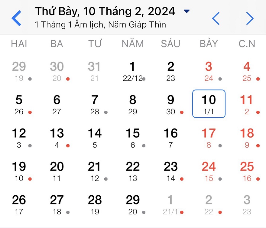 Tết âm lịch năm 2024 còn bao nhiêu ngày?