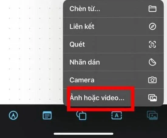 Thêm ảnh vào Freeform