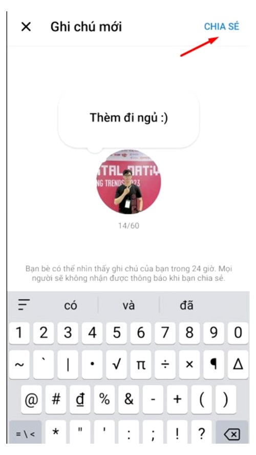 Tính năng chia sẻ suy nghĩ trên Messenger