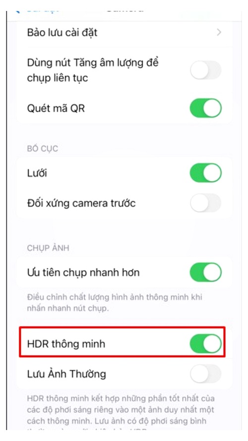 Tính năng chụp HDR thông minh trên iPhone 15 series