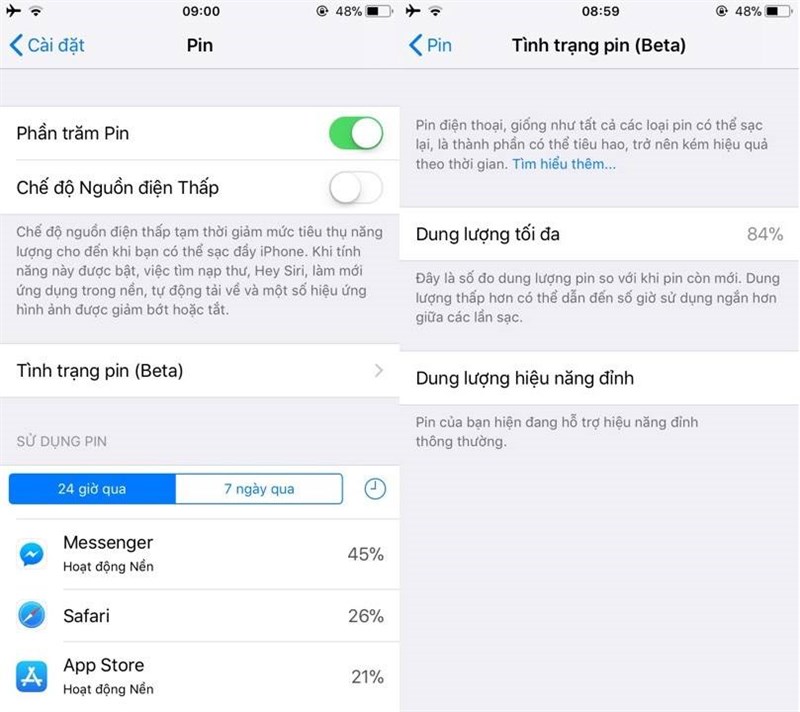 Kiểm tra tình trạng pin iPhone