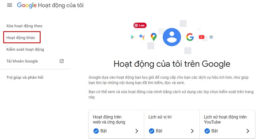 Kiểm tra lịch sử hoạt động