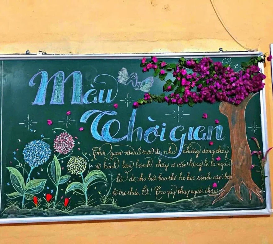 Trang trí bảng lớp học ngày 20/11