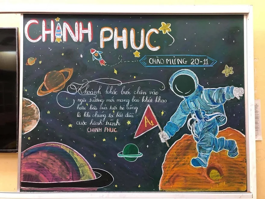 Trang trí bảng lớp học ngày 20/11