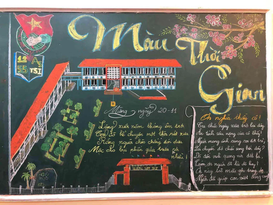 Trang trí bảng lớp học ngày 20/11