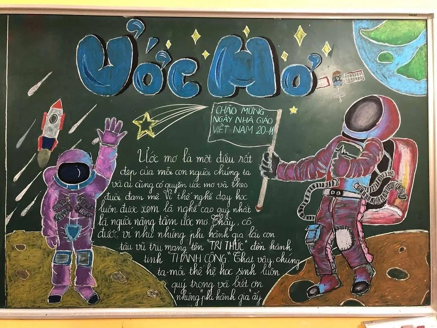 Trang trí bảng lớp học ngày 20/11