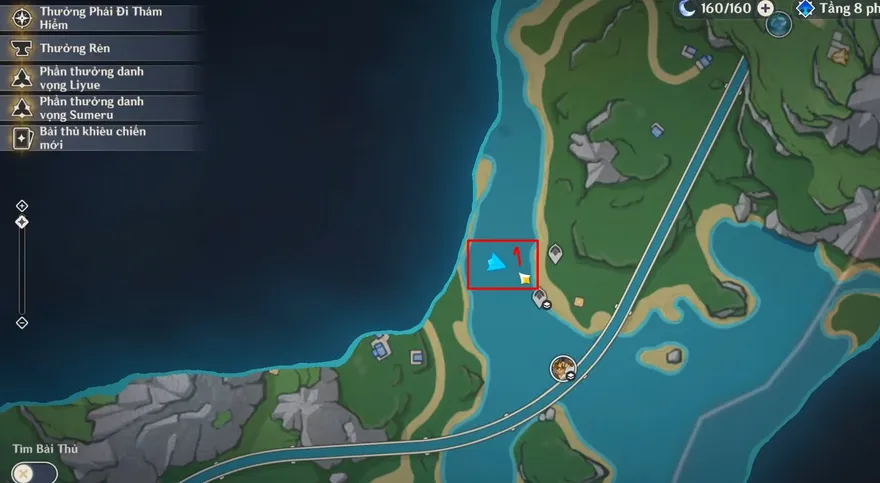 Vị trí Hoàng Đế Thép Lửa map Fontaine