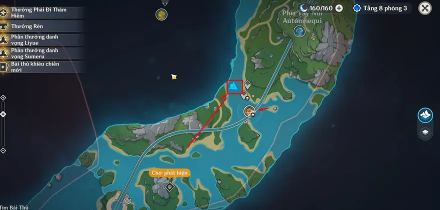 Vị trí Hoàng Đế Thép Lửa map Fontaine