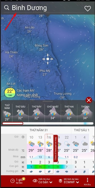 Ứng dụng theo dõi thời tiết