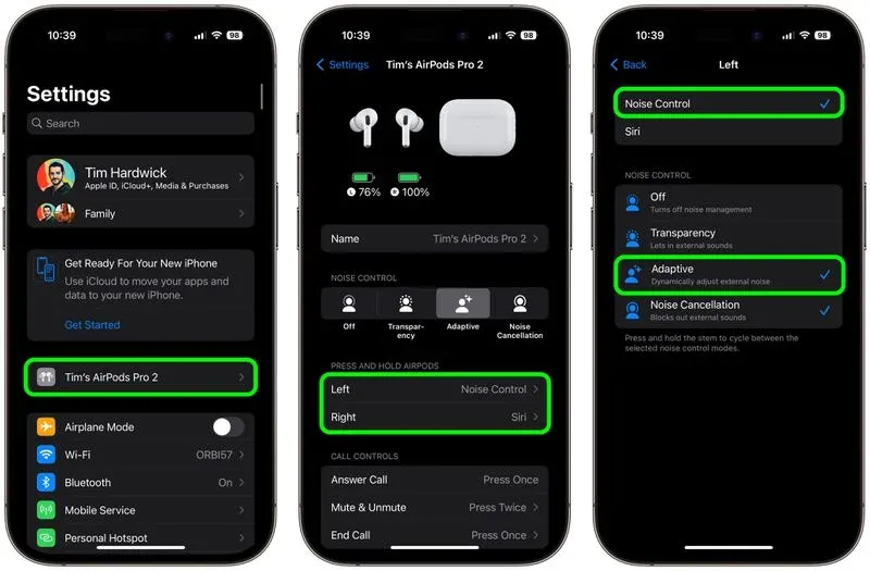 Tính năng thích ứng trên Airpods Pro