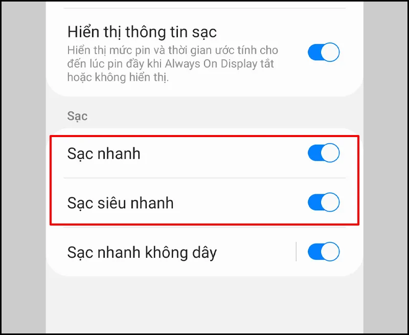 Cách để điện thoại Galaxy sạc nhanh hơn