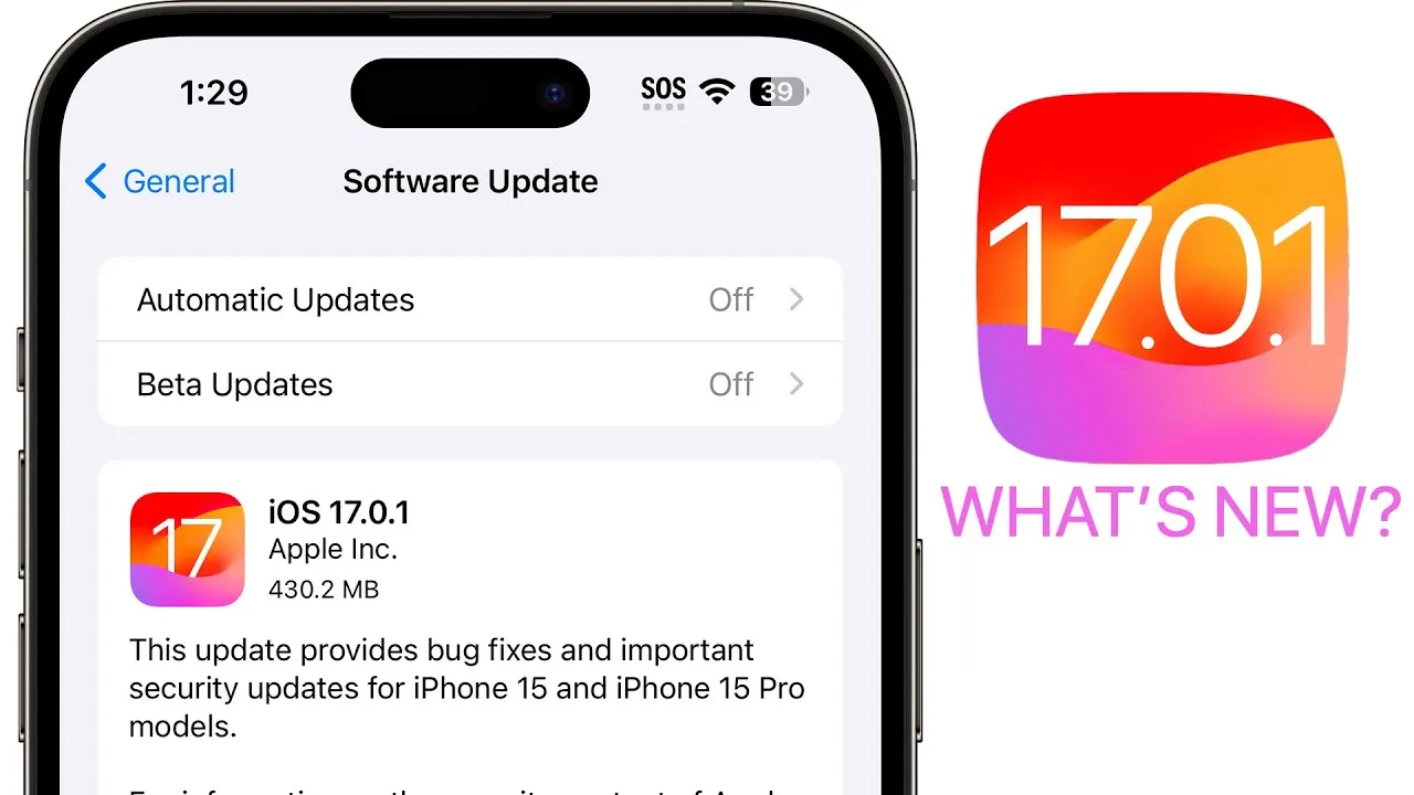  có nên cập nhật lên iOS 17.0.1