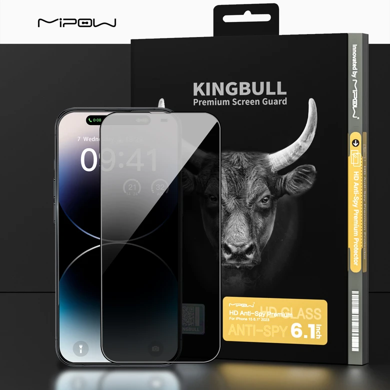 Cường lực chống nhìn trộm iPhone 15 Mipow Kingbull Premium HD