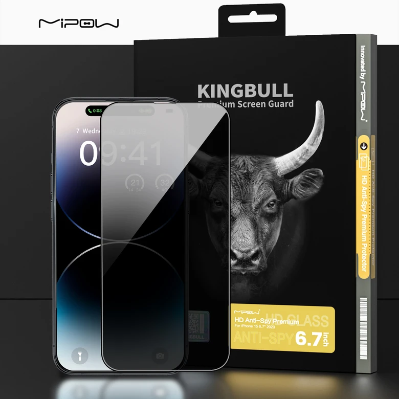 Cường lực chống nhìn trộm iPhone 15 Plus Mipow Kingbull Premium HD