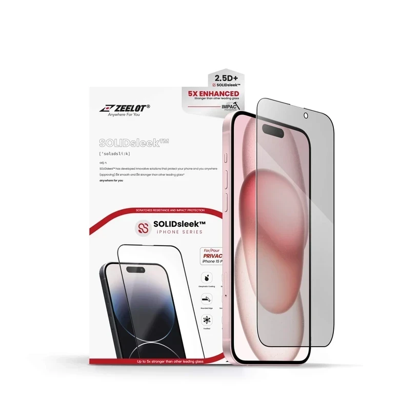Cường lực chống nhìn trộm iPhone 15 Plus Zeelot Solidsleek