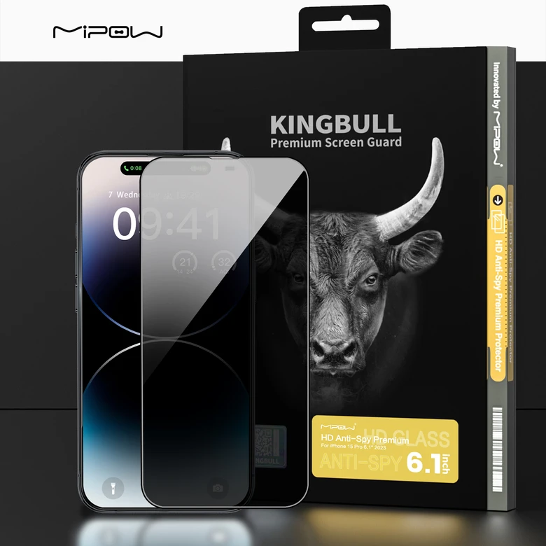Cường lực chống nhìn trộm iPhone 15 Pro Mipow Kingbull Premium HD