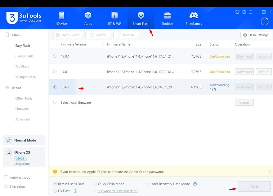 Hạ iOS 17 xuống iOS 16 cực nhanh