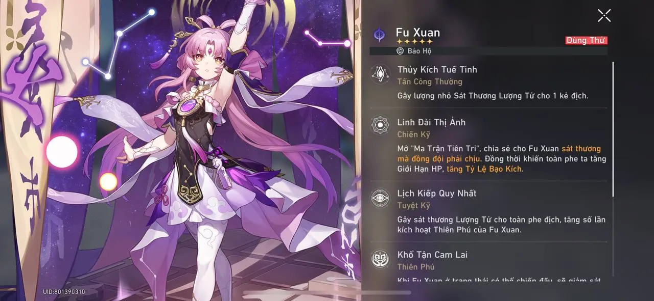 Hướng dẫn build Fu Xuan Honkai: Star Rail 