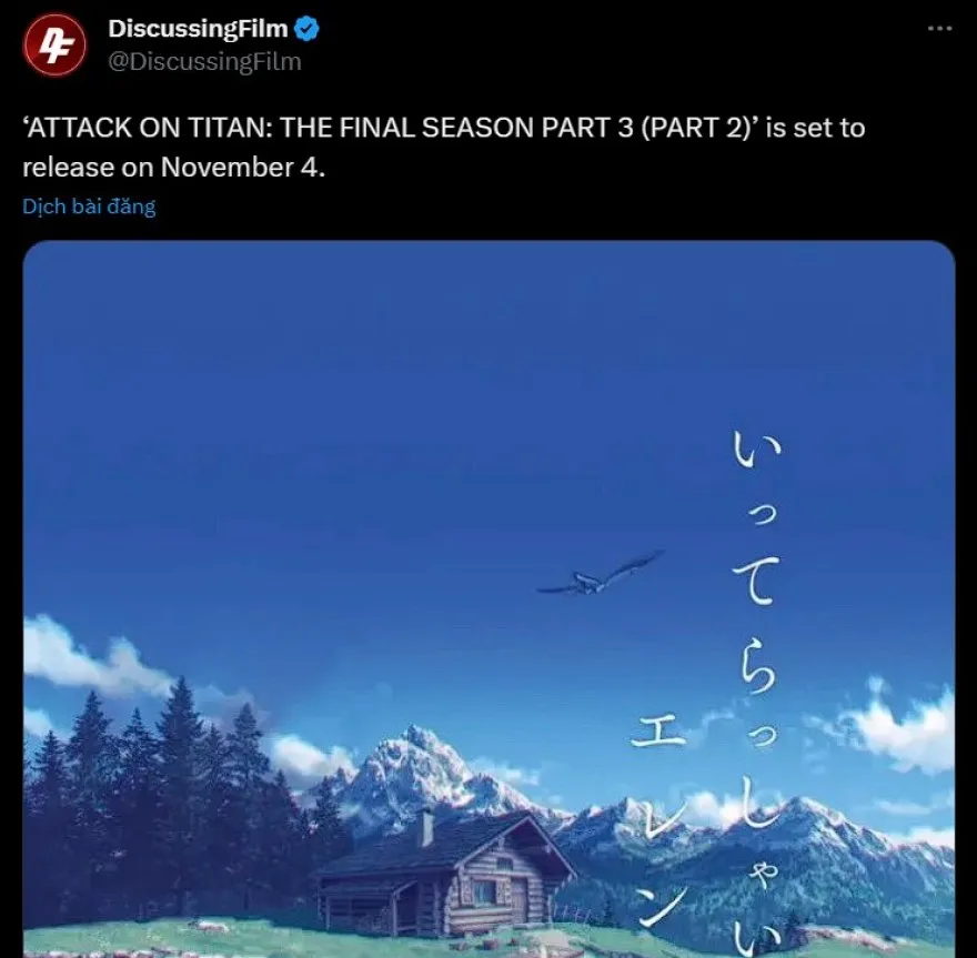 Ngày phát hành Attack On Titan phần cuối