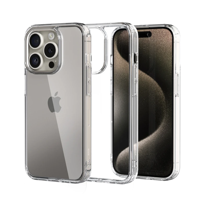Ốp lưng iPhone 15 Pro Mipow Tempered Transparent Clear