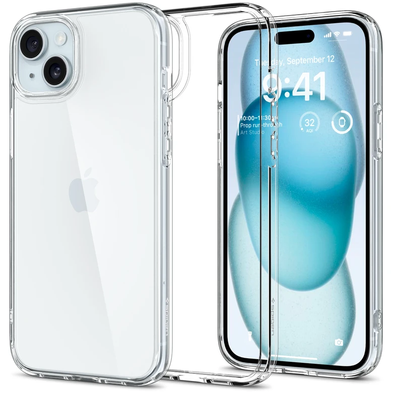 Ốp lưng iPhone 15 Spigen Ultra Hybrid Crystal Clear
