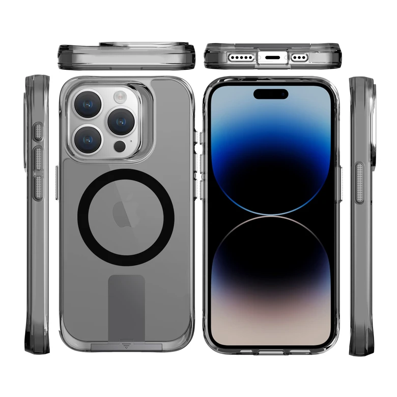 Ốp lưng Magsafe iPhone 15 Pro Max Jinya T-Stand Clear