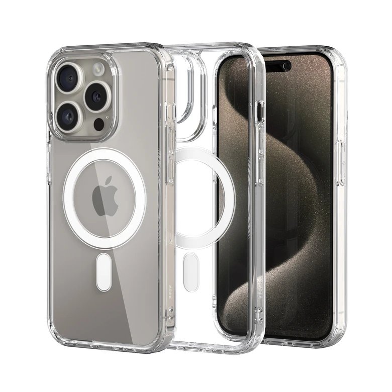Ốp lưng Magsafe iPhone 15 Pro Mipow Transparent Clear