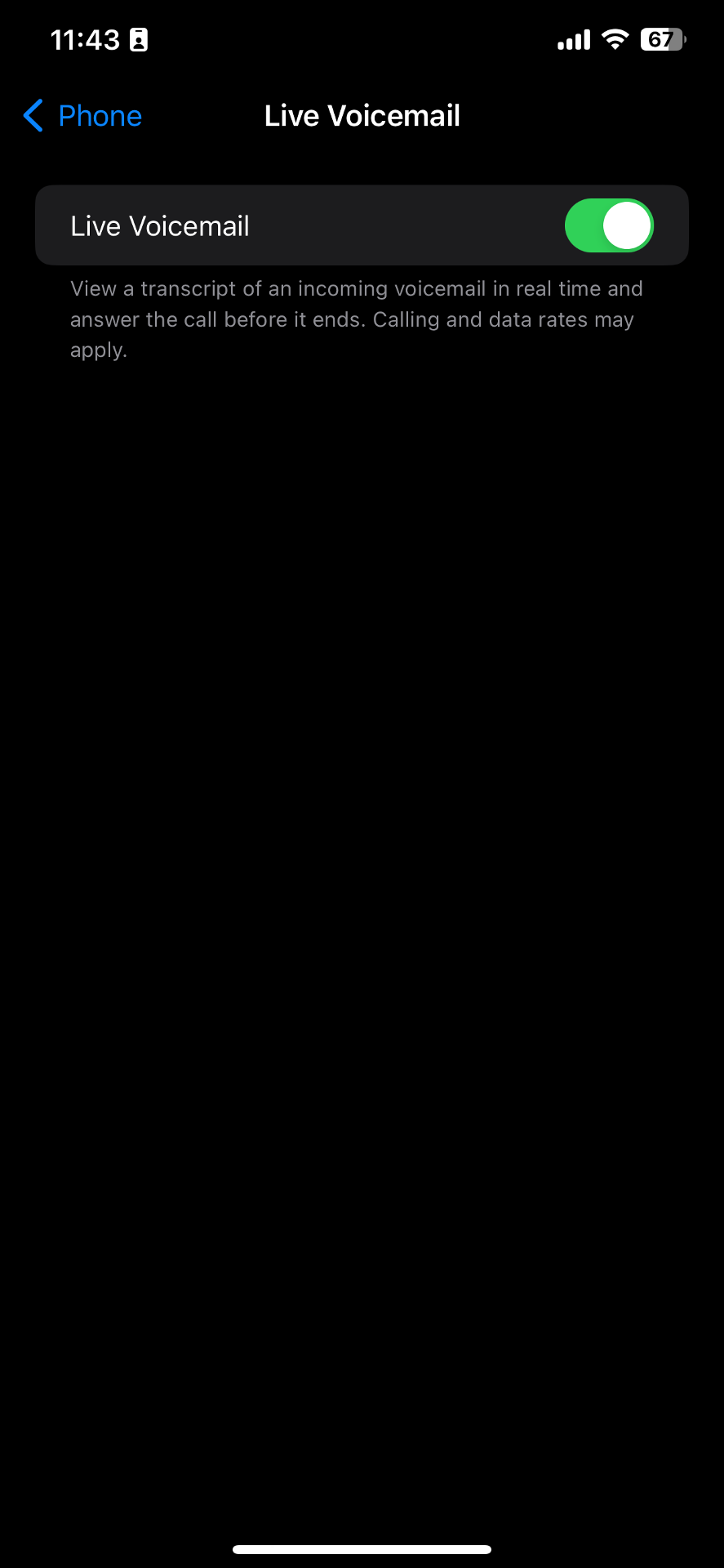 sử dụng tính năng Thư thoại trực tiếp trên iOS 17