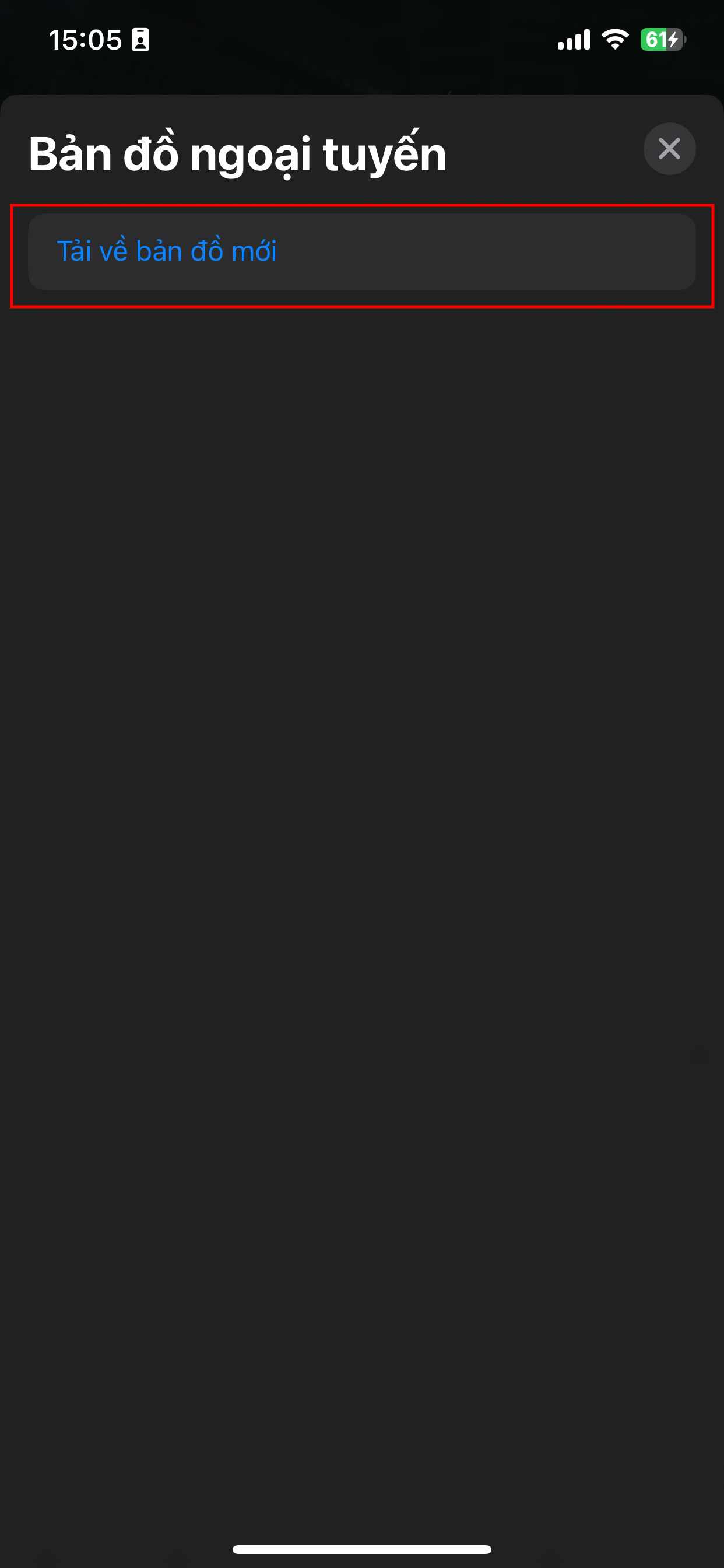 tải và quản lý bản đồ Apple Maps ngoại tuyến