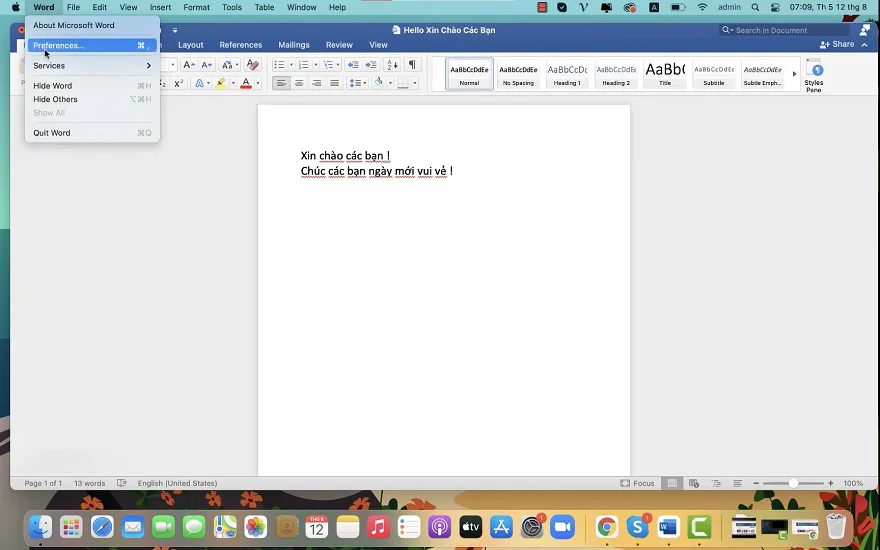 Tắt gạch chân đỏ trên MacBook