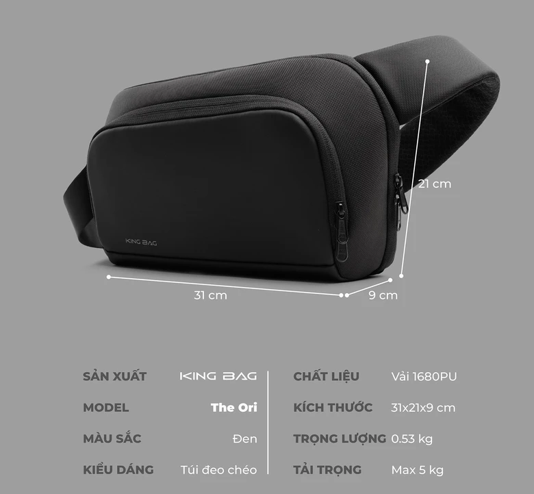 Túi đeo chéo Kingbag Ori