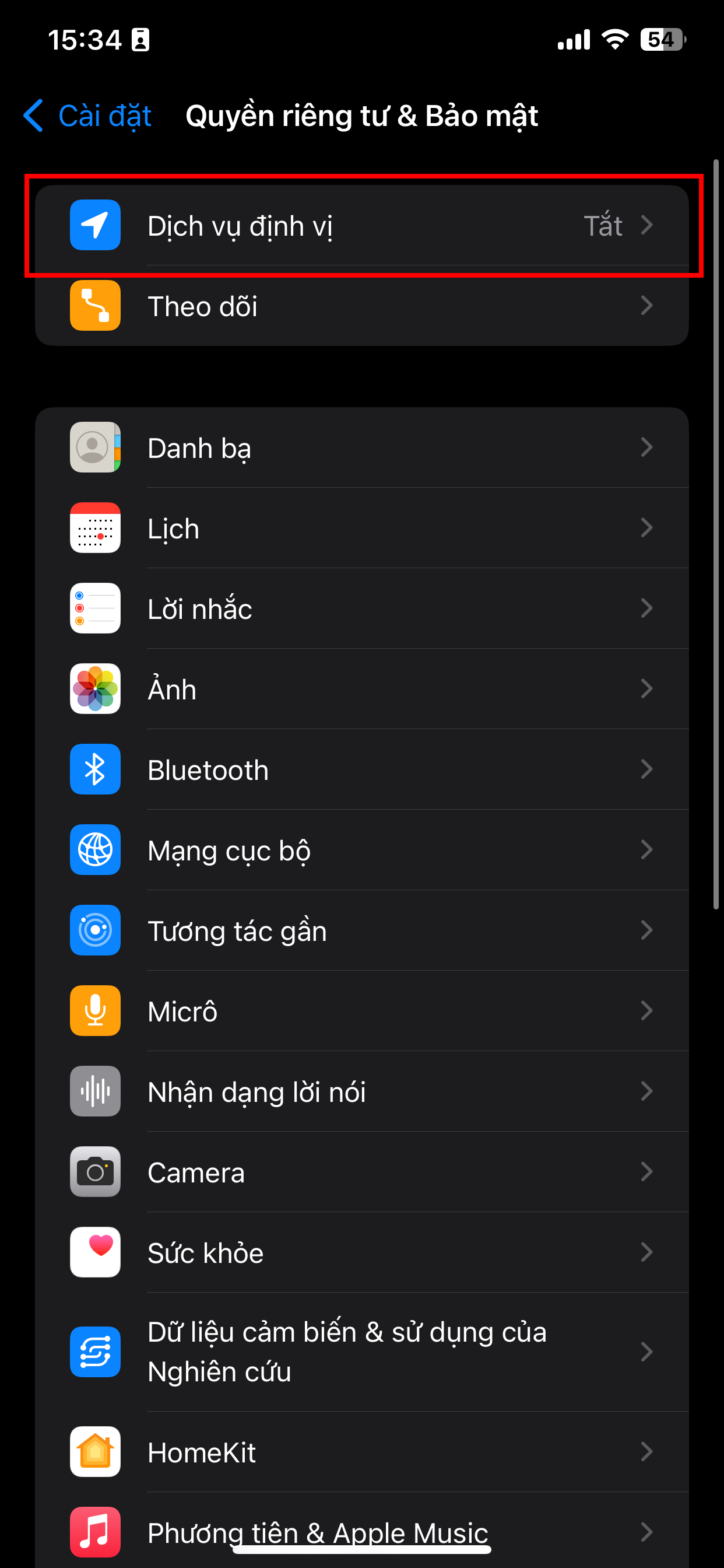 Tắt vị trí chính xác trên iPhone
