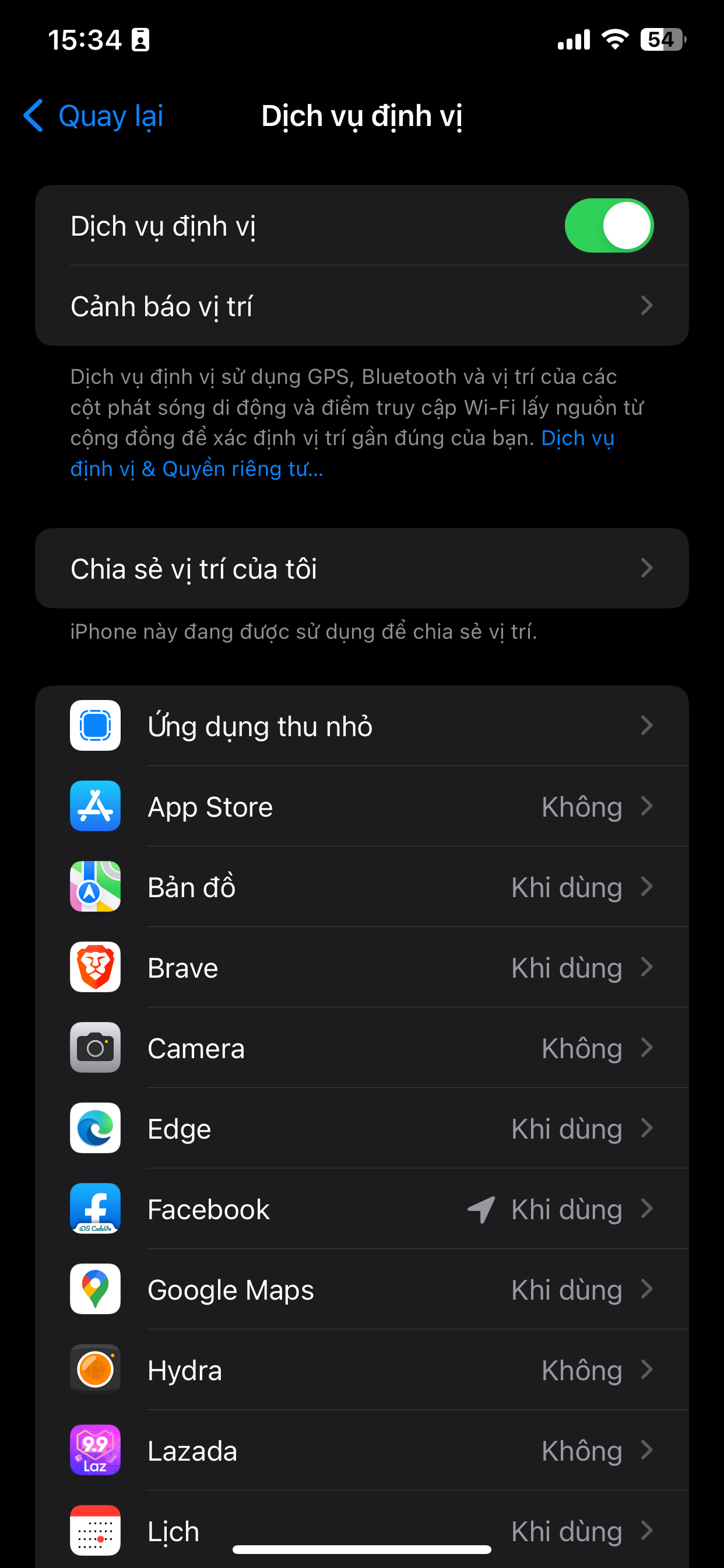 Tắt vị trí chính xác trên iPhone