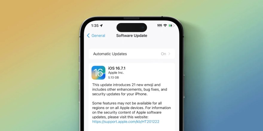 Apple phát hành ios 16.7.1