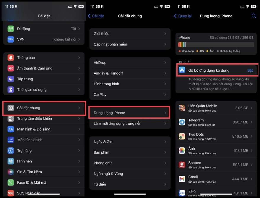 Cách tự động dọn dẹp không gian lưu trữ trên điện thoại
