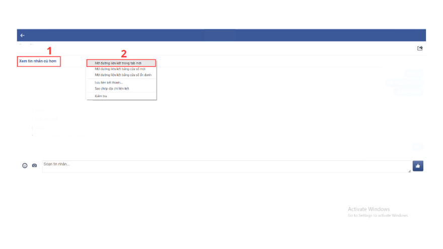 cách xem lại tin nhắn đầu tiên trên messenger