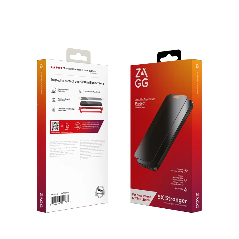 Cường lực chống nhìn trộm iPhone 15 Pro Max ZAGG Elite Edge