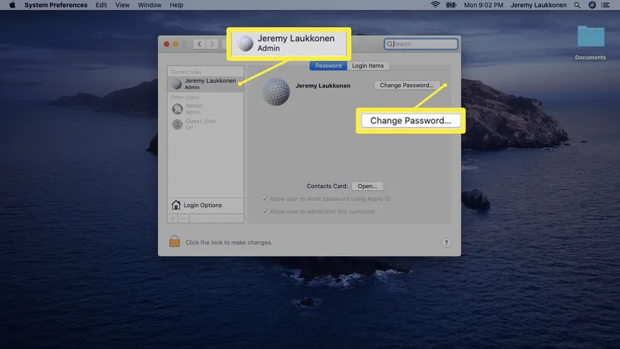doi password macOS