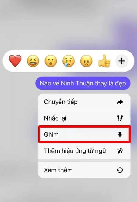 Ghim tin nhắn Messenger