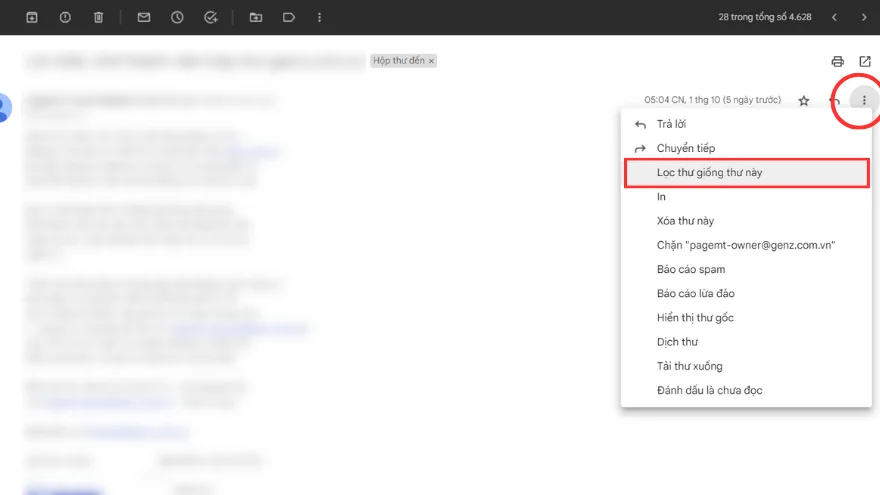 Cách lọc thư rác trong gmail