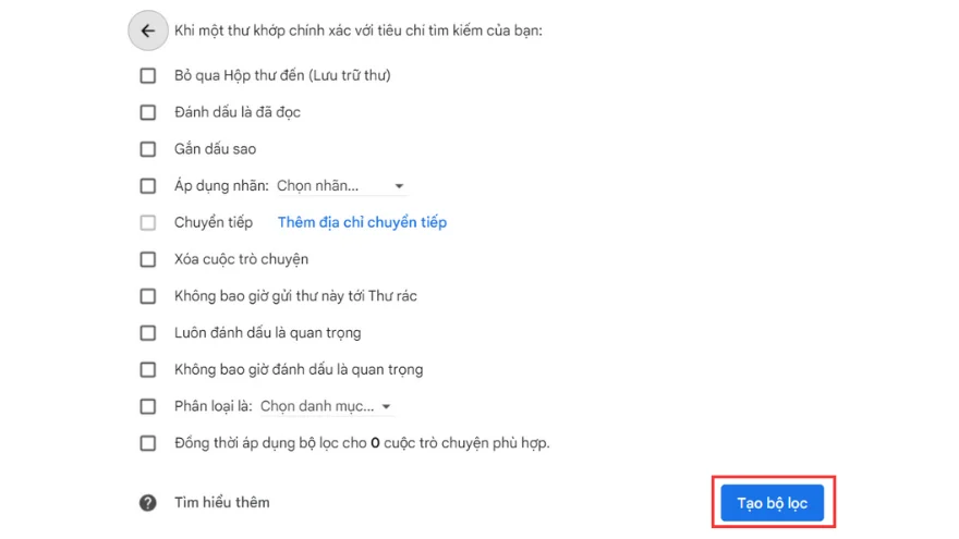 Cách lọc thư rác trong gmail