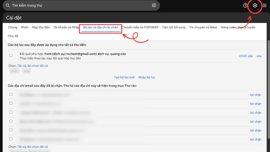 Cách lọc thư rác trong gmail